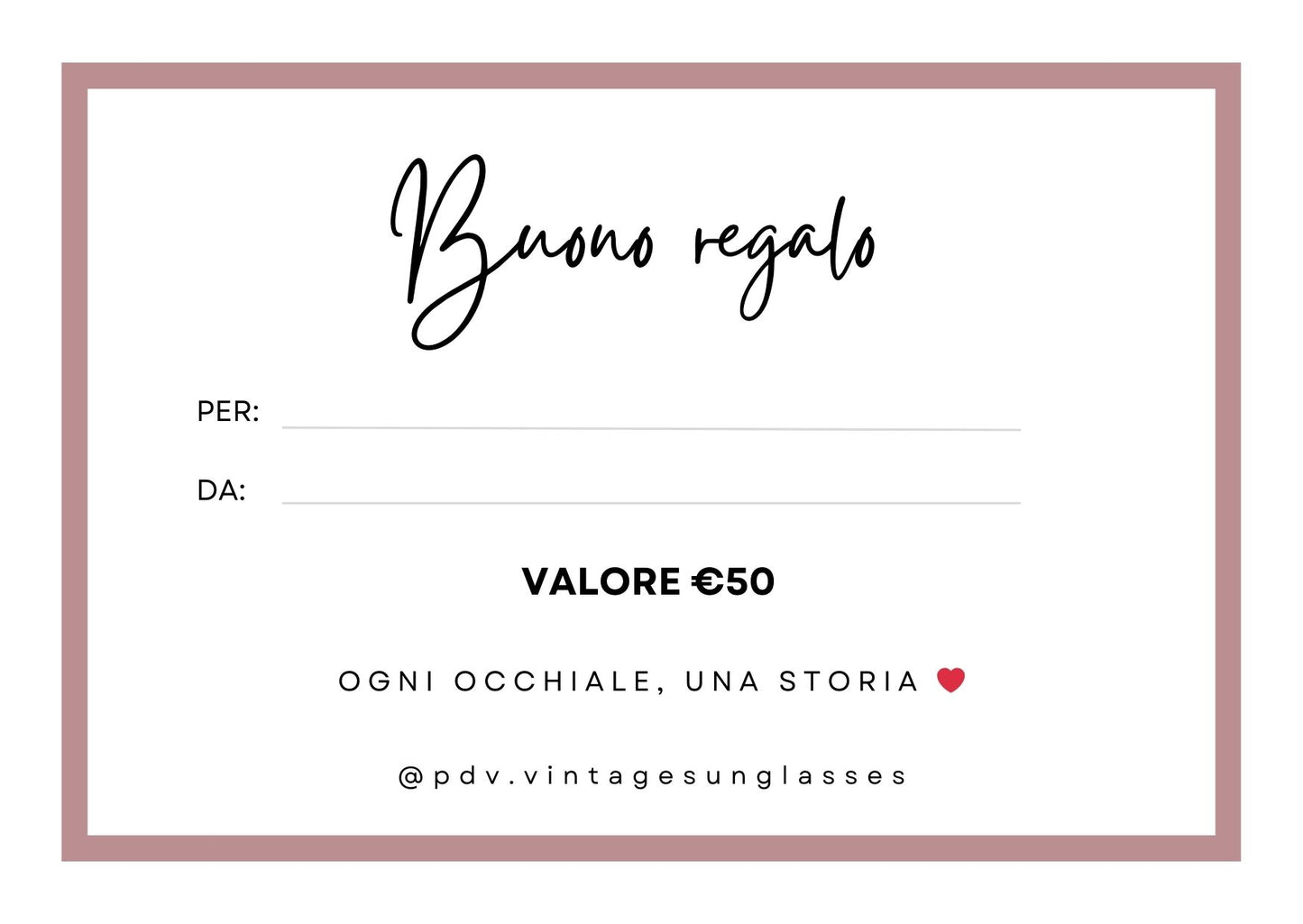 GIFT CARD -  Buono regalo!